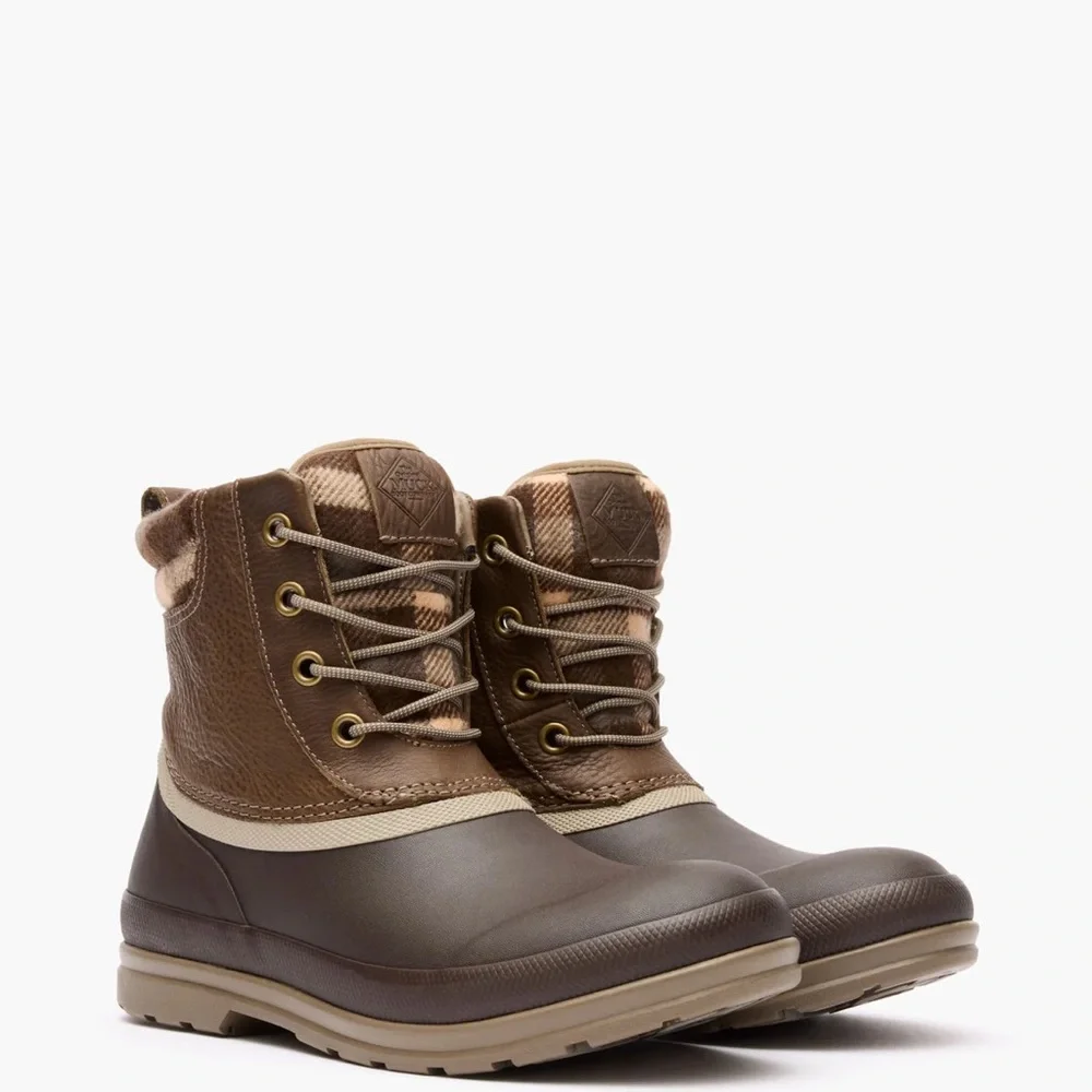 🔴Muck Boot Co. Women's Waterproof Brown Lace-Up Duck Boots